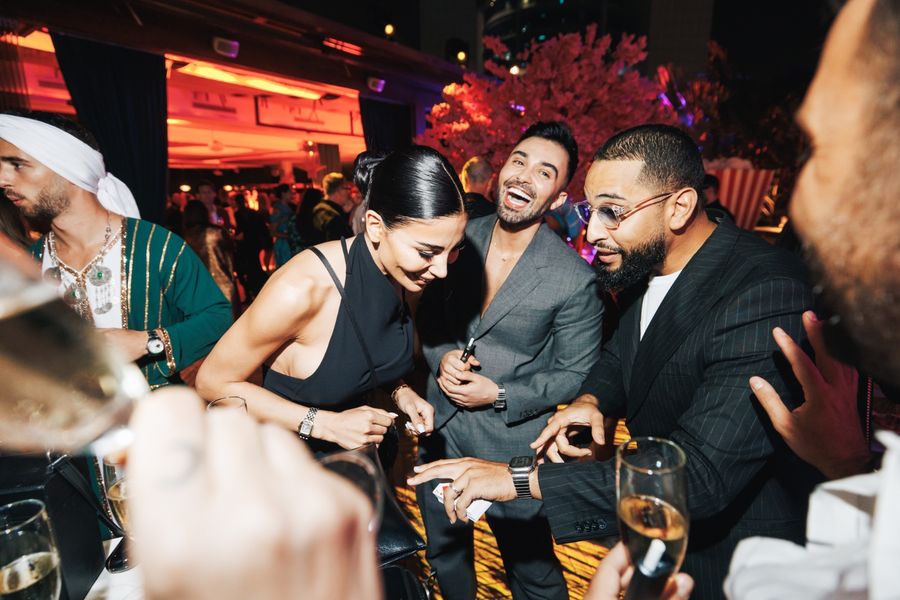 Guests reacting during a private party